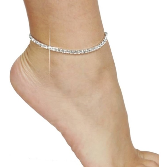 Francesca - Beautiful Dazzling Cubic Zirconia Chain Ankle - Picture 4 of 8
